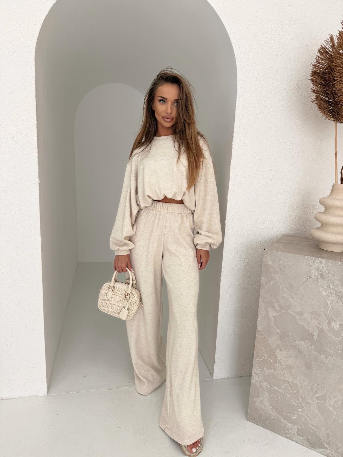Komplet Dresowy Wełniany Agatha Jasny Beż zdjęcie 1