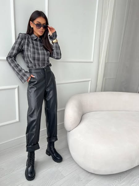 Spodnie z Ecoskóry Marina Czarne zdjęcie 1