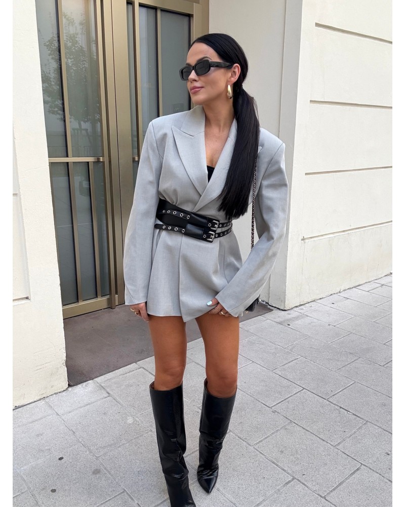 Marynarka z Paskiem Lamilla Premium Szara zdjęcie 1