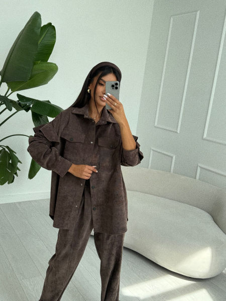 Koszula Sztruksowa Czekoladowa zdjęcie 1