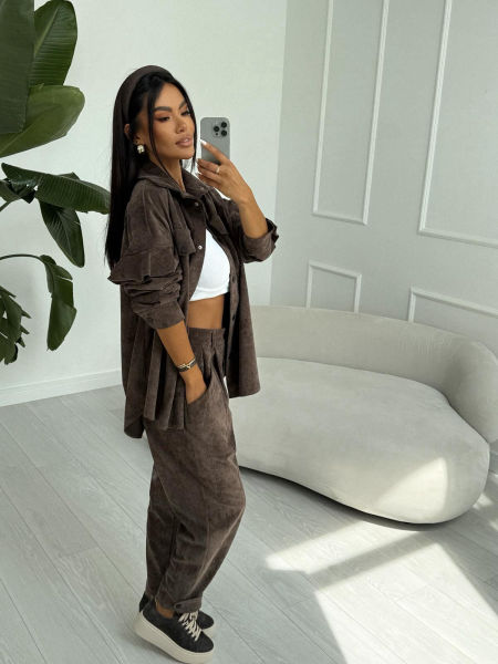 Koszula Sztruksowa Czekoladowa zdjęcie 3