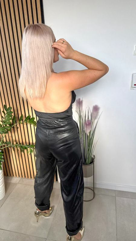 Body z Chokerem Czarne Dekolt zdjęcie 3