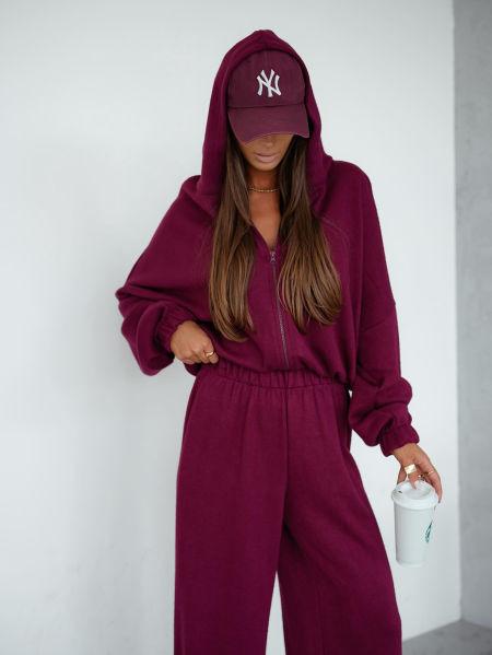 Komplet sweterkowy Agatha Bordowy zdjęcie 2