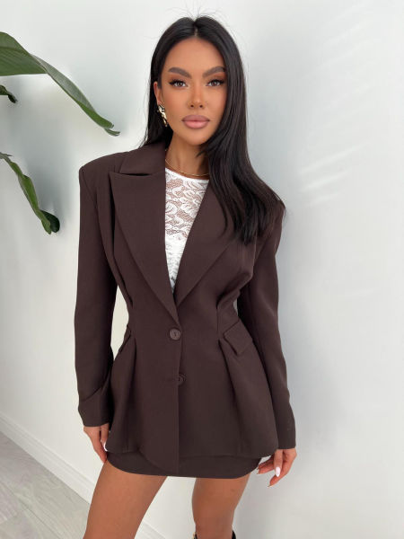 Marynarka Taliowana Le Pari Brązowa zdjęcie 1