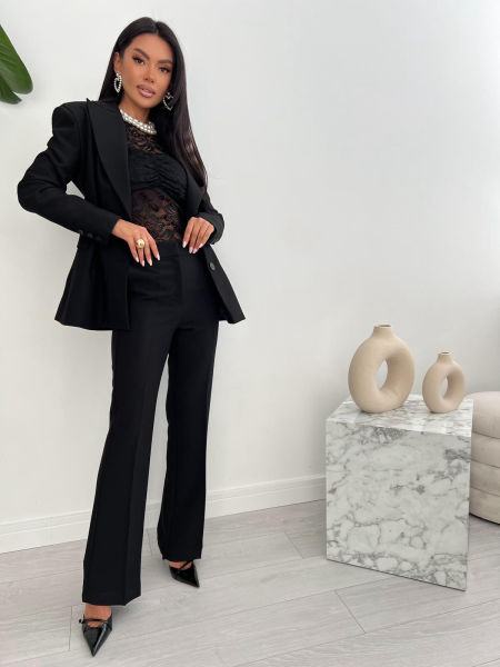 Spodnie Eleganckie Damskie Le Pari Czarne zdjęcie 2