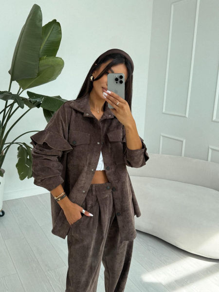 Koszula Sztruksowa Czekoladowa zdjęcie 2