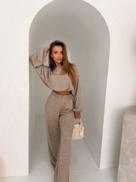 Komplet Dresowy Wełniany Agatha Mocca zdjęcie 2