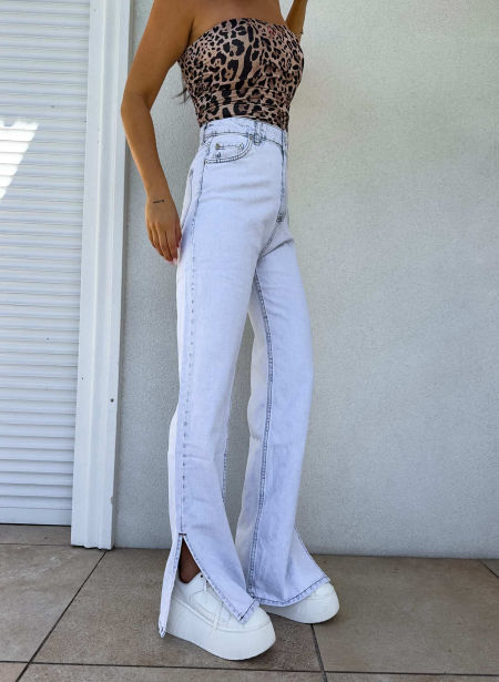 Spodnie Mom Fit Jeansowe By Me Jasny Niebieski zdjęcie 1