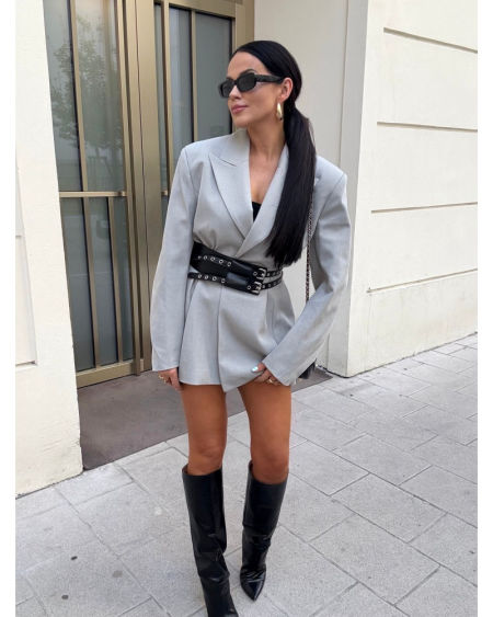 Marynarka z Paskiem Lamilla Premium Szara zdjęcie 1